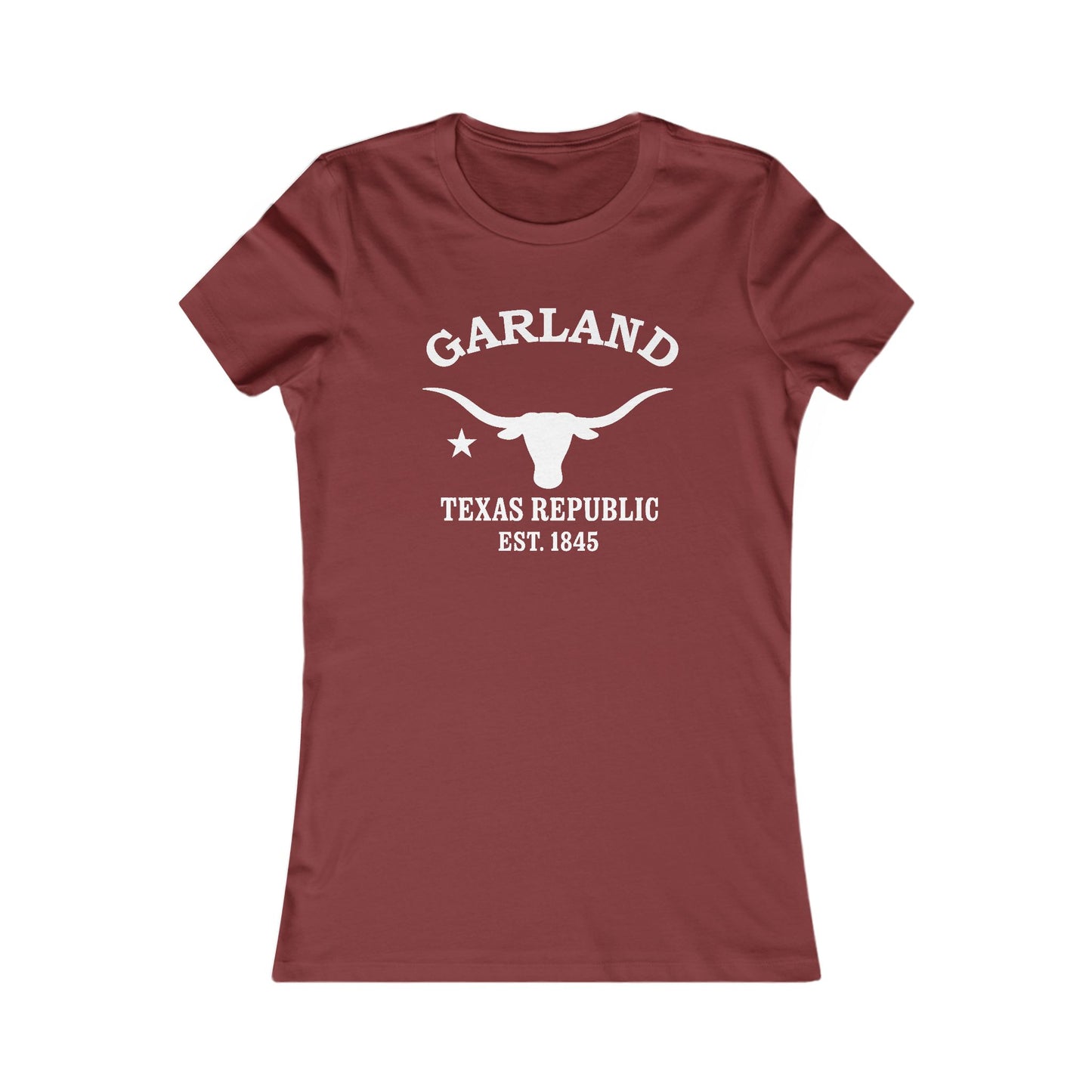 Garland Texas Vintage Retro Womens Fitted Ringspun Cotton Tee - White Logo
