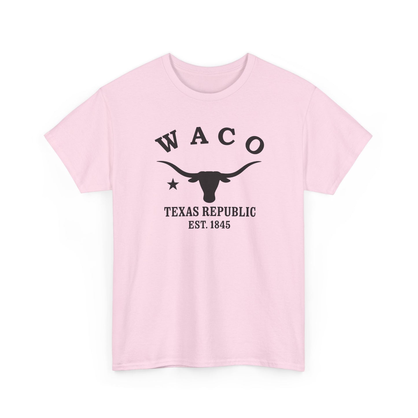 Waco Texas Vintage Retro Unisex Heavy Cotton Tee - Black Logo