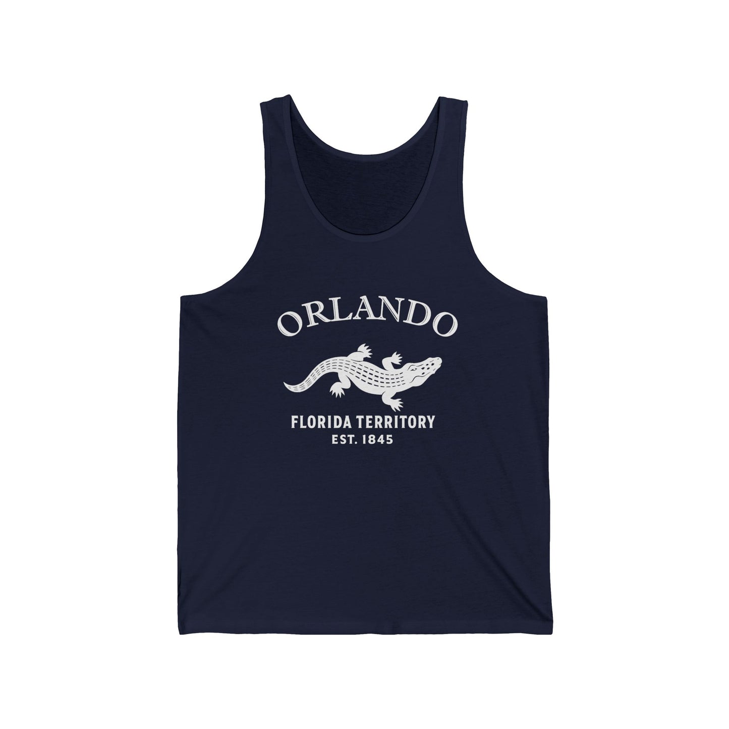 Orlando Florida Unisex Cotton Jersey Tank Top - White Logo