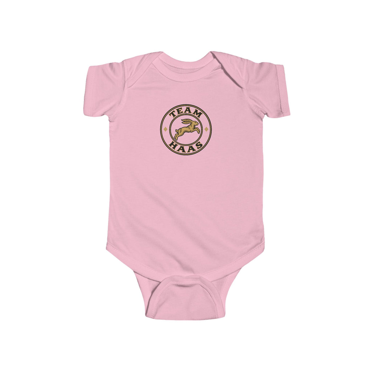 Team Haas Baby Bodysuit | Leaping Hare Seal Onesie | Haas Family Baby Shower Gift | First-Round Draft Pick