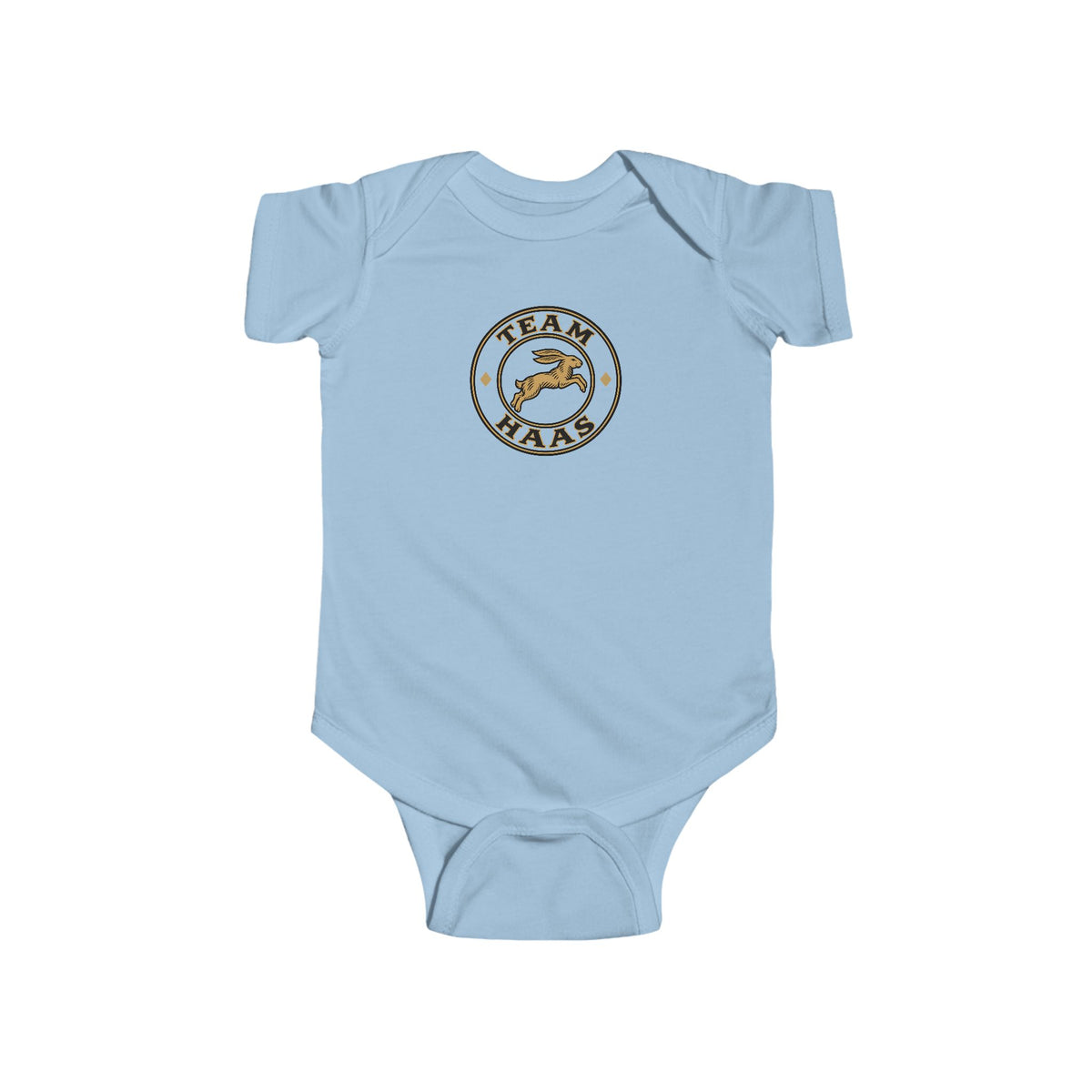 Team Haas Baby Bodysuit | Leaping Hare Seal Onesie | Haas Family Baby Shower Gift | First-Round Draft Pick