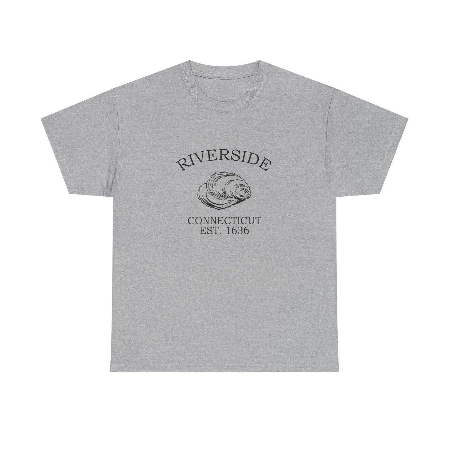 Riverside Connecticut Vintage Retro Unisex Heavy Cotton Tee - Black Logo