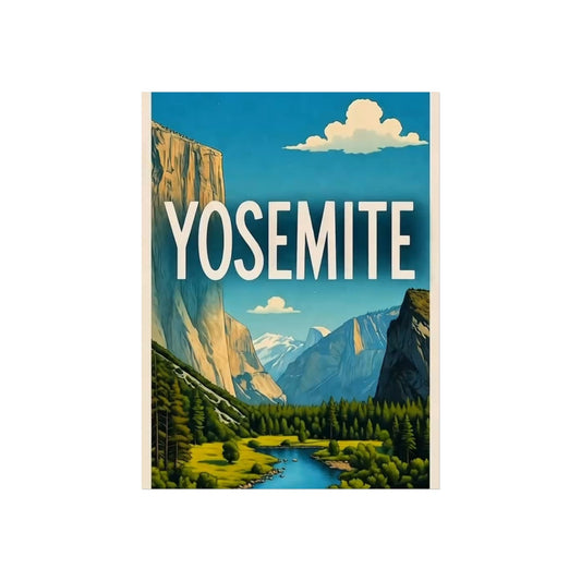 Yosemite California Vintage Style Giclée Print Art Series Poster, 24" x 32" (Vertical)