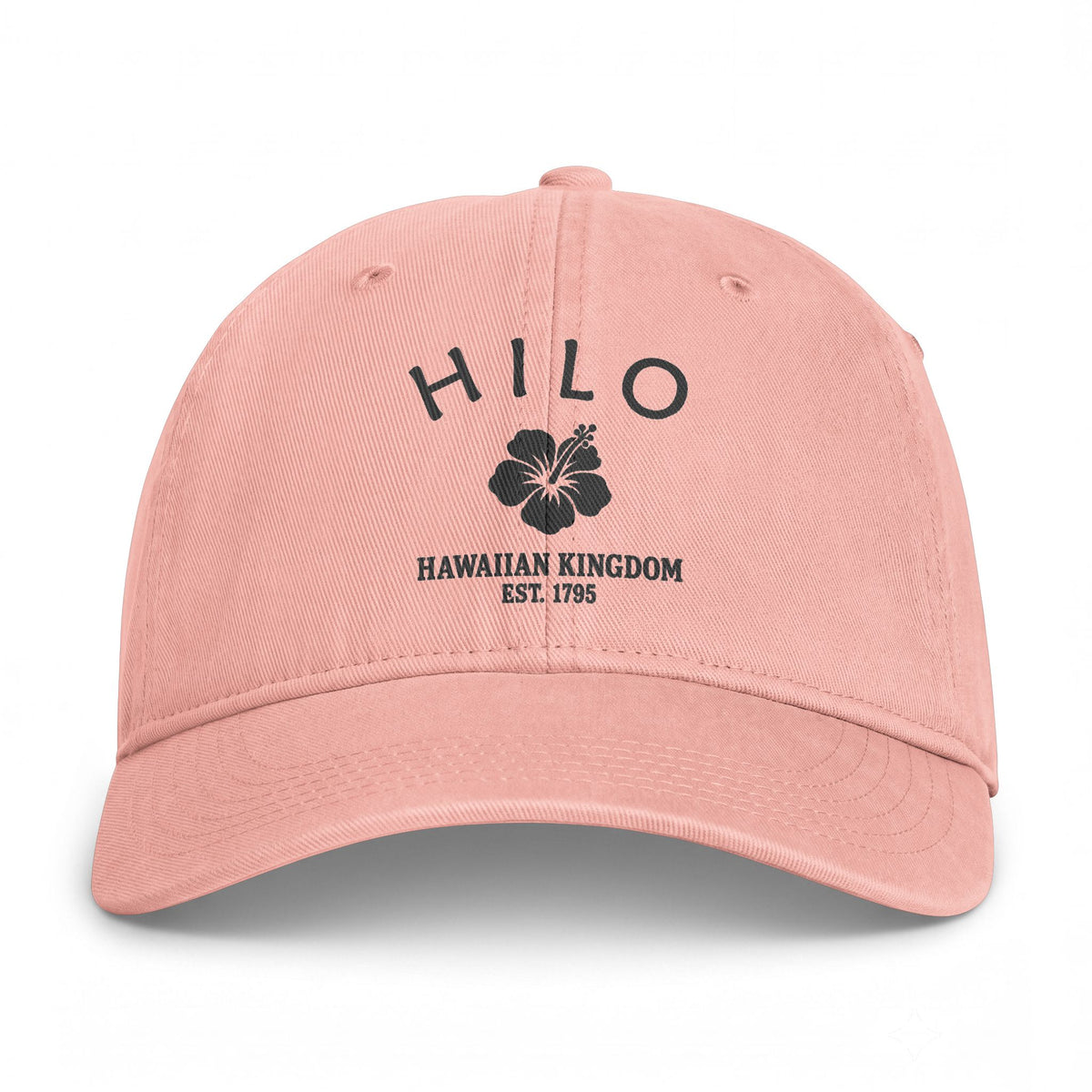 Hilo Hawaii Distressed Cotton Cap - Charcoal Print Logo