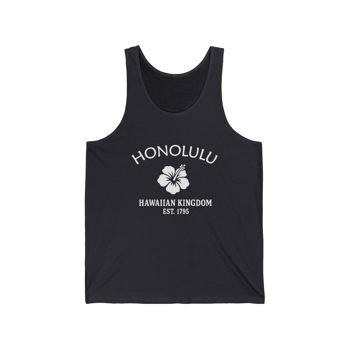Honolulu Hawaii Unisex Cotton Jersey Tank Top - White Logo