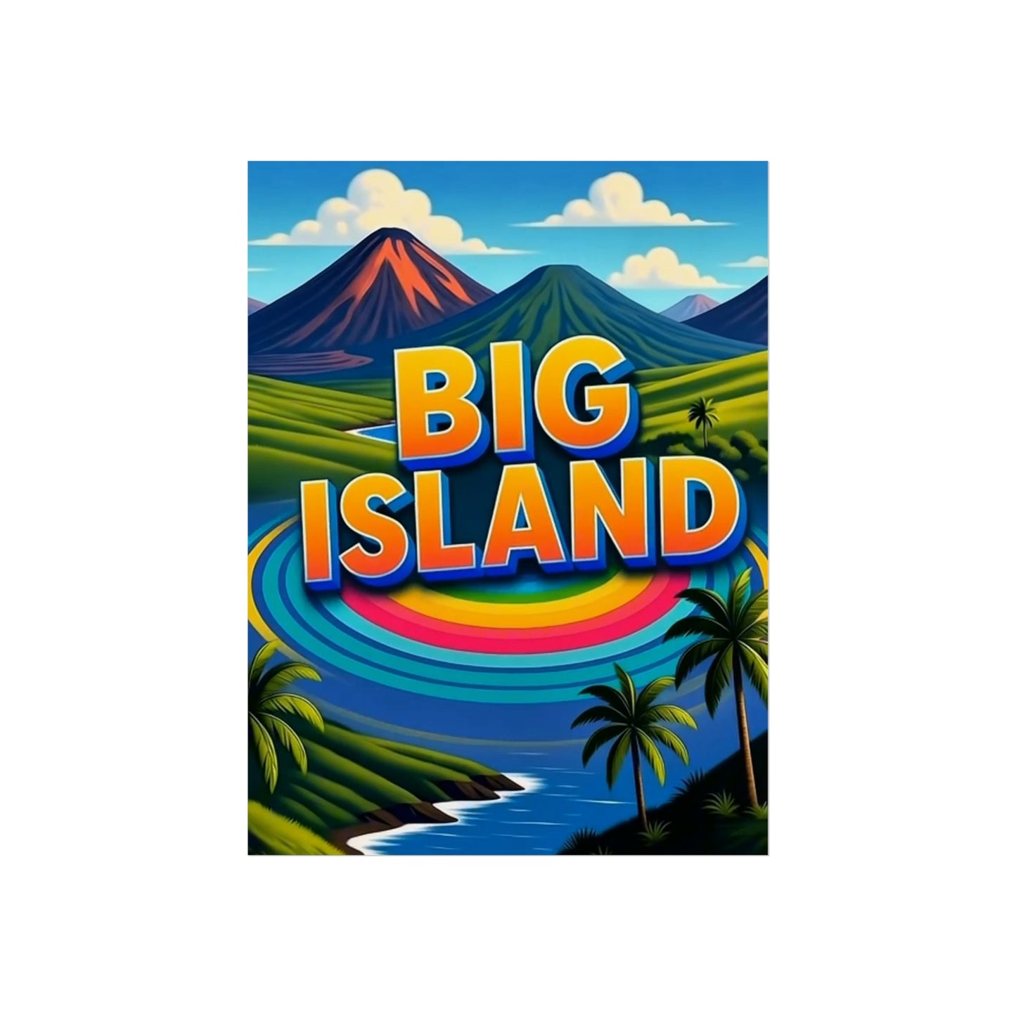 Big Island Hawaii Vintage Retro Giclée Print Art Series Poster