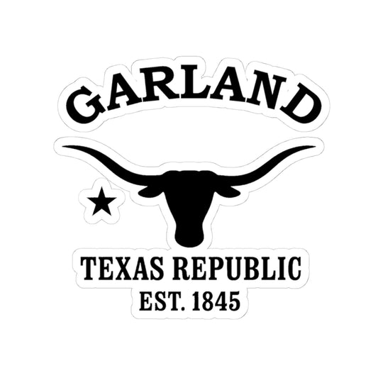 Garland Texas Vintage Retro Vinyl Sticker - Black Logo