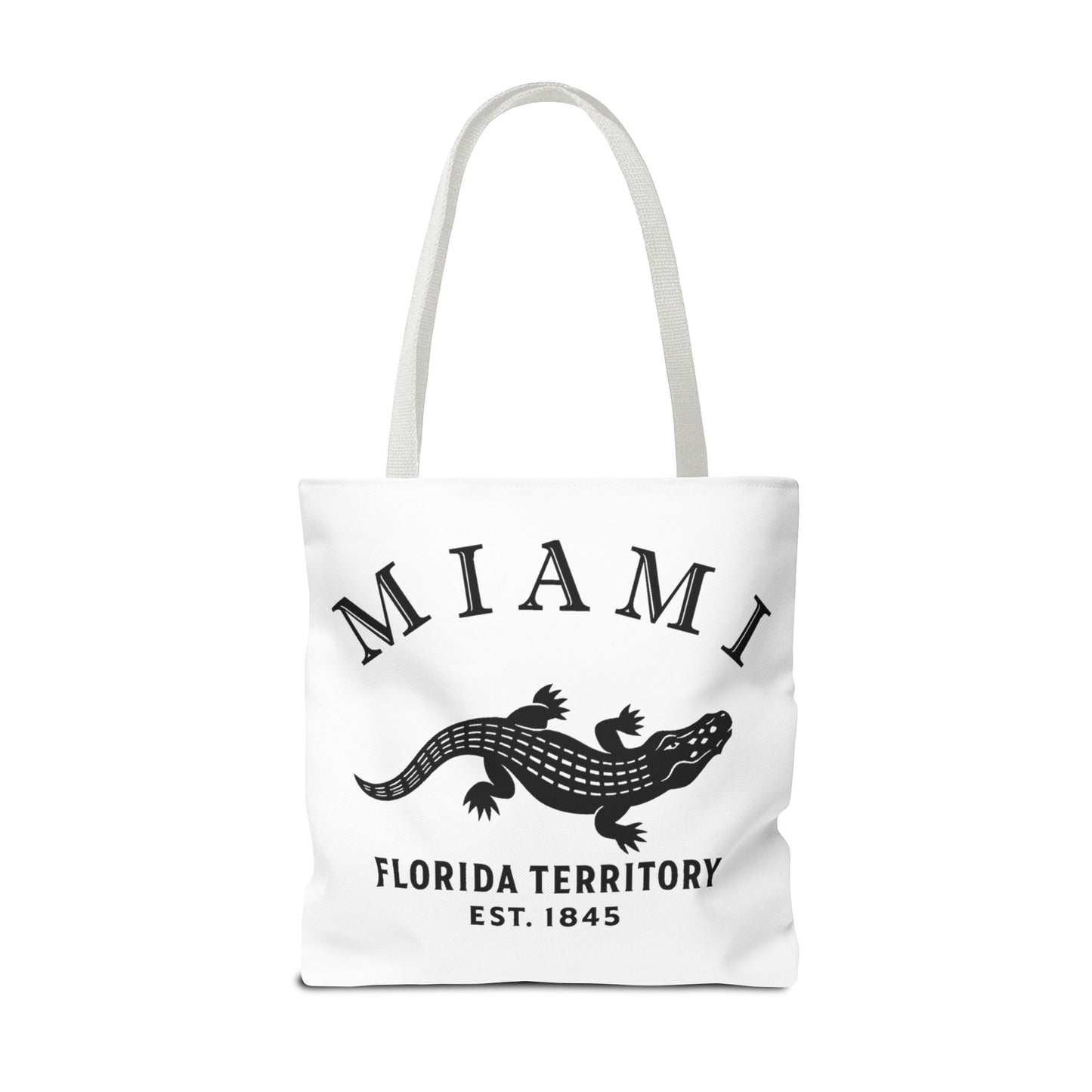 Miami Florida Vintage Retro Light Canvas Tote - Black Logo