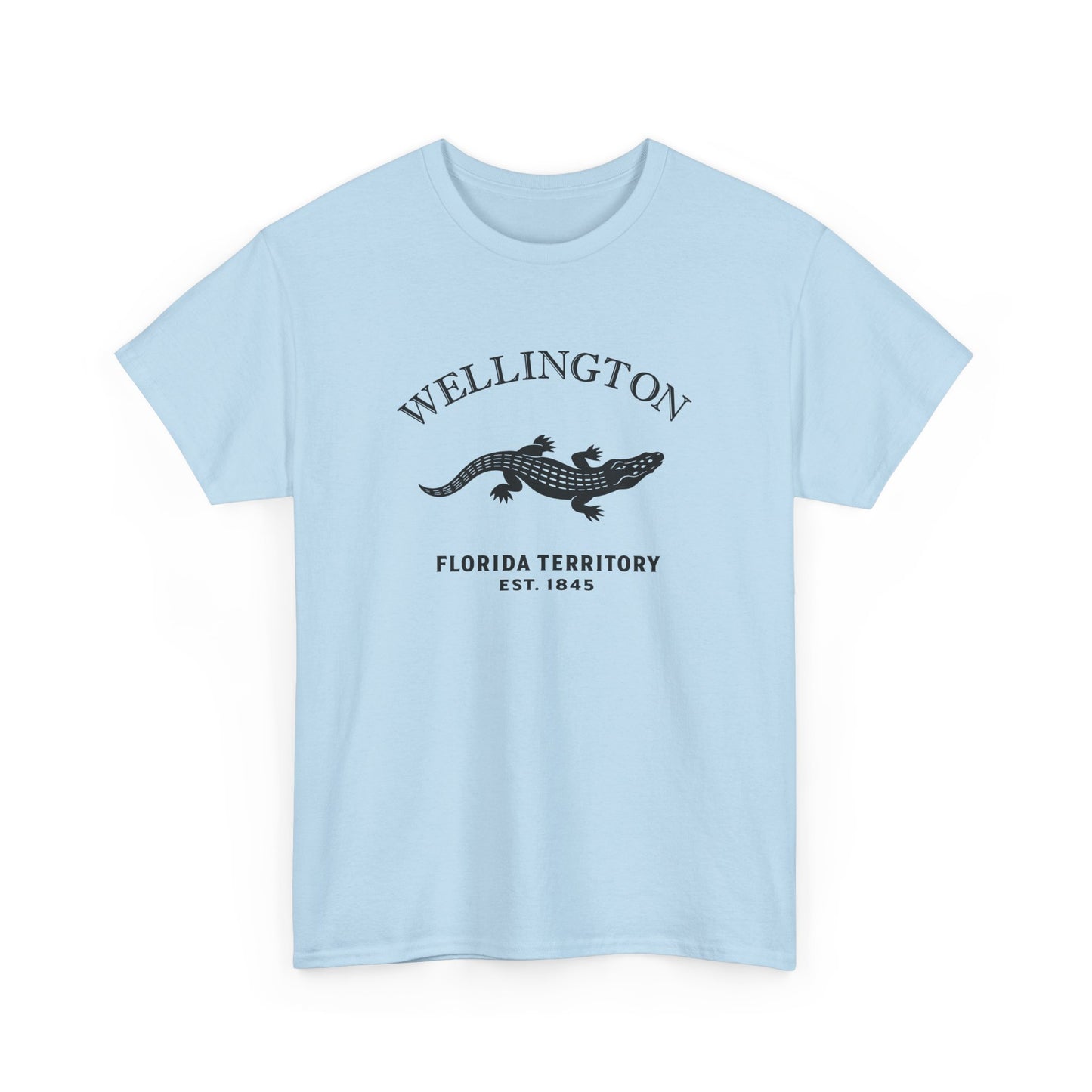 Wellington Florida Vintage Retro Unisex Heavy Cotton Tee - Black Logo