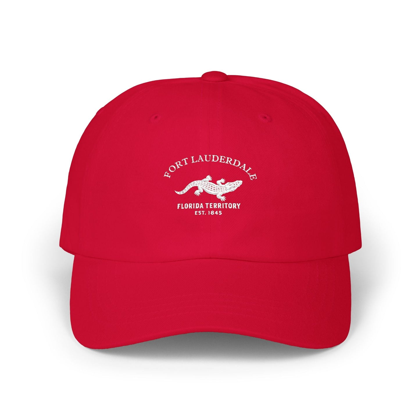 Fort Lauderdale Florida Classic Embroidered Cotton Cap - White Logo