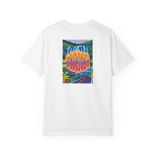 Hana Hawaii Vintage Retro Back Printed Art Series Cotton Tee - Black Logo