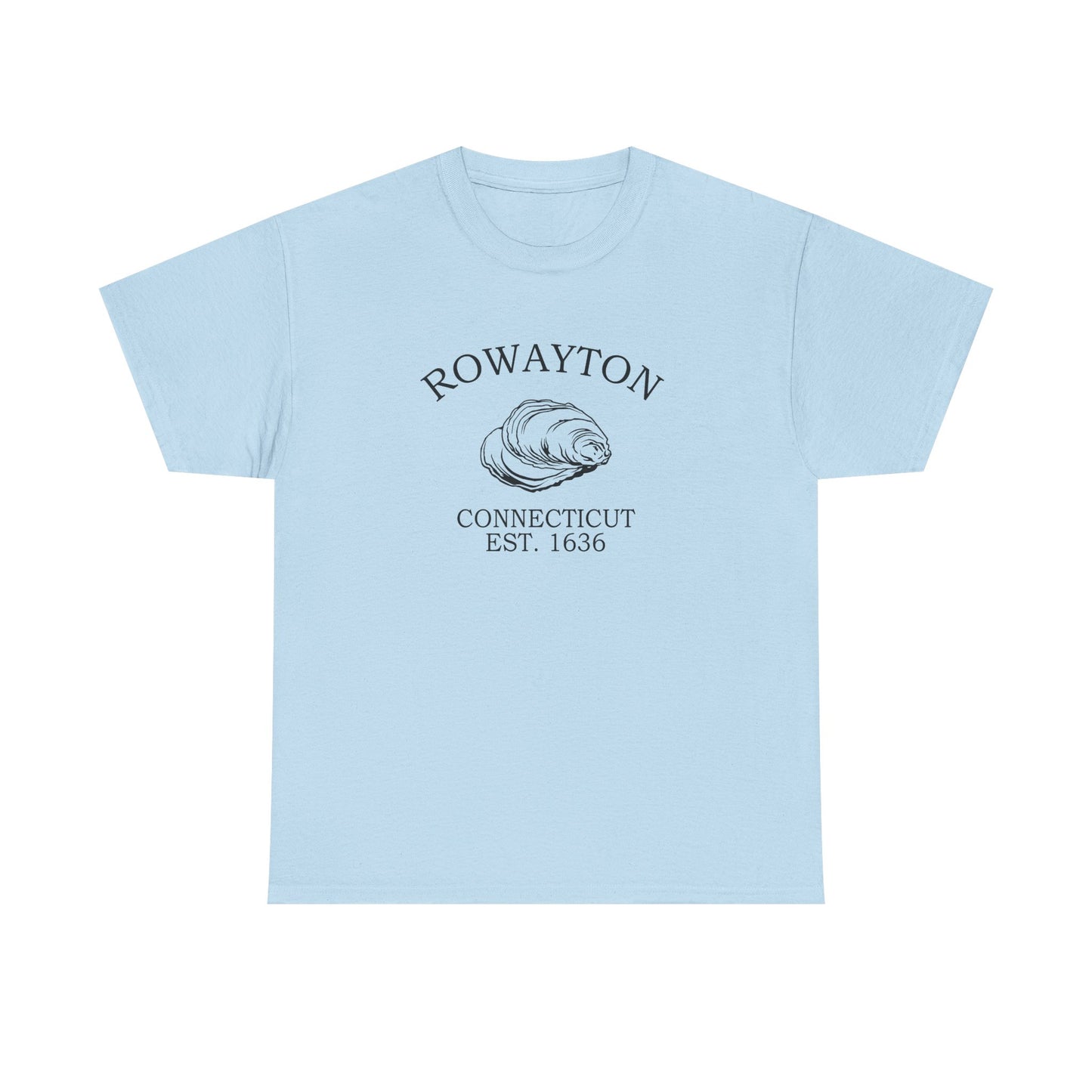 Rowayton Connecticut Vintage Retro Unisex Heavy Cotton Tee - Black Logo