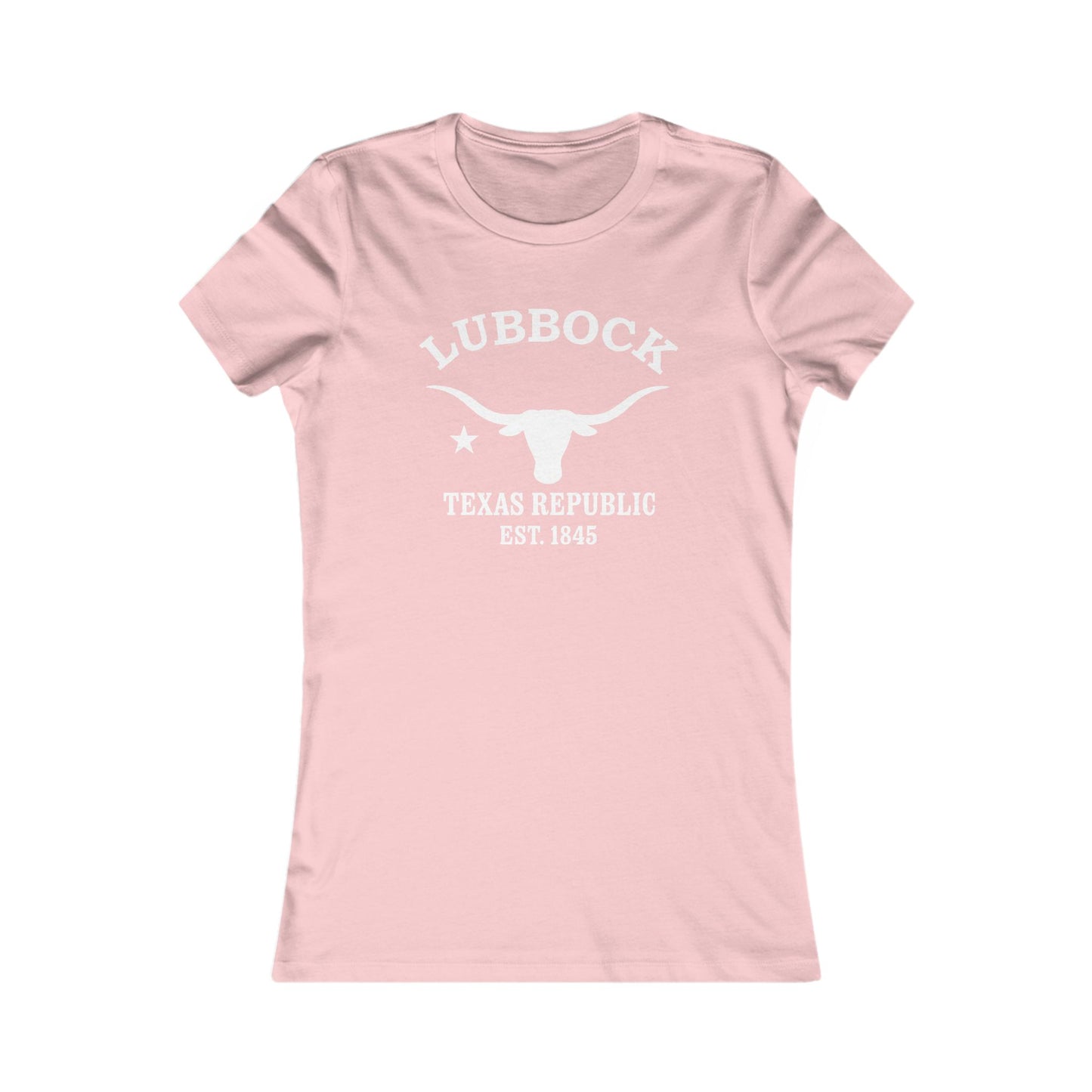 Lubbock Texas Vintage Retro Womens Fitted Ringspun Cotton Tee - White Logo