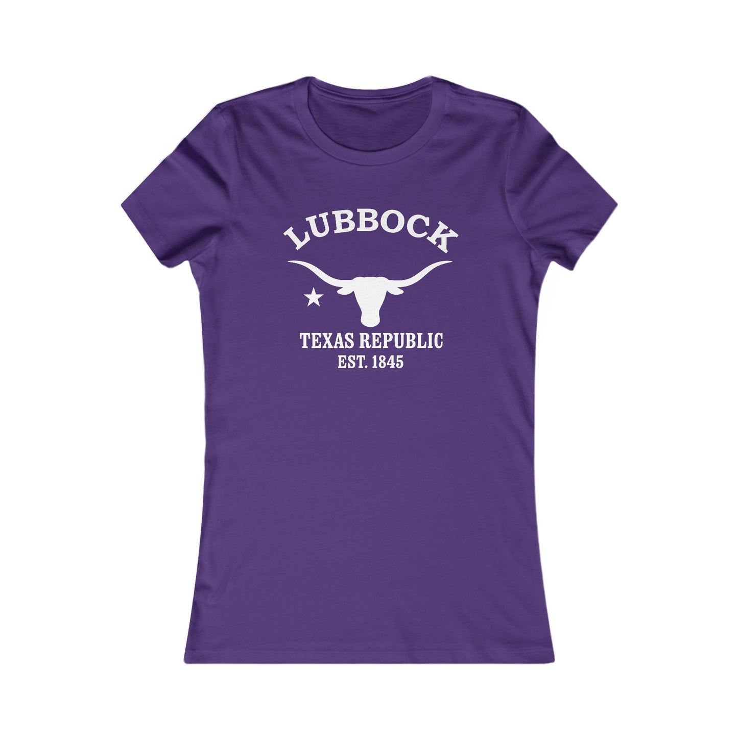 Lubbock Texas Vintage Retro Womens Fitted Ringspun Cotton Tee - White Logo
