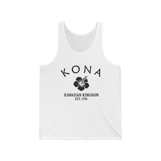 Kona Hawaii Unisex Cotton Jersey Tank Top - Black Logo