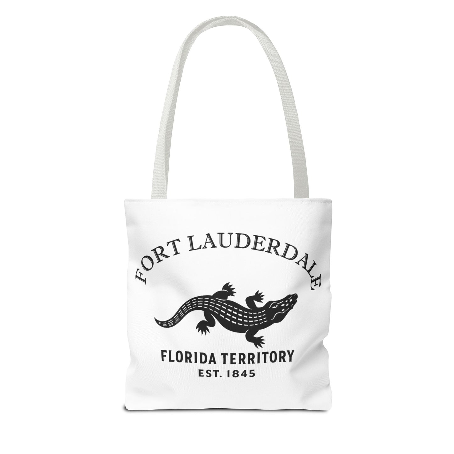 Fort Lauderdale Florida Vintage Retro Light Canvas Tote - Black Logo