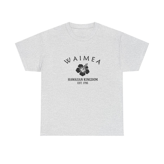 Waimea Hawaii Vintage Retro Unisex Heavy Cotton Tee - Black Logo