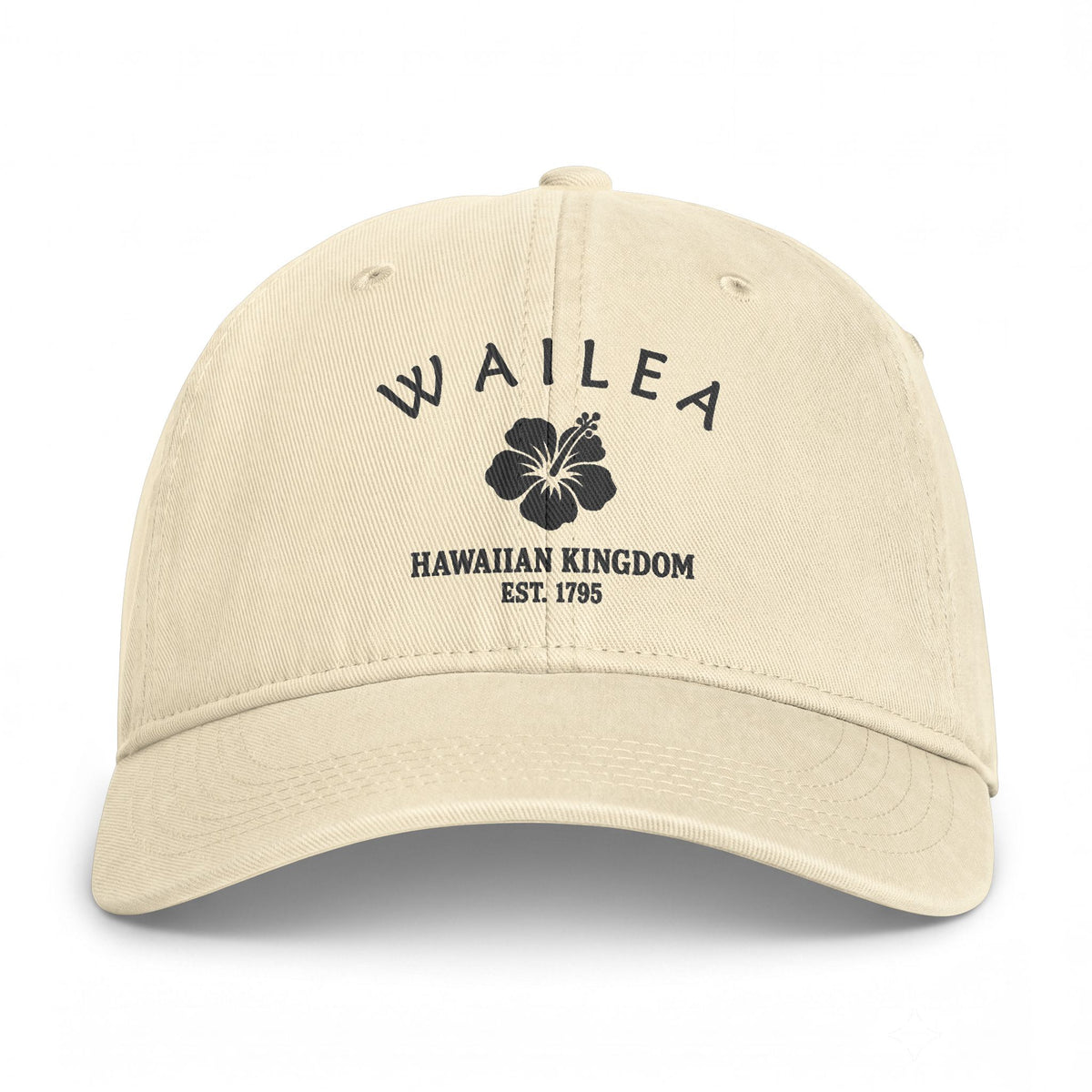 Wailea Hawaii Distressed Cotton Cap - Charcoal Print Logo