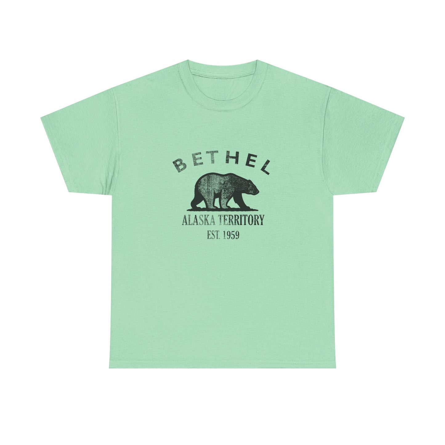 Bethel Alaska Vintage Retro Unisex Heavy Cotton Tee - Black Logo