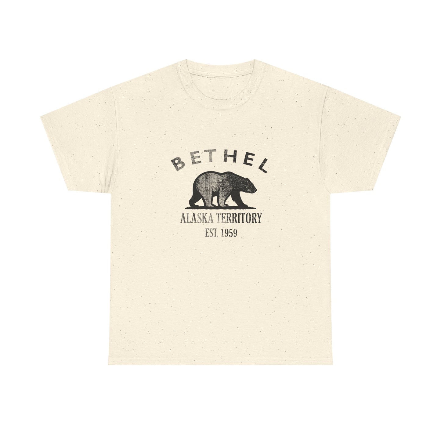 Bethel Alaska Vintage Retro Unisex Heavy Cotton Tee - Black Logo