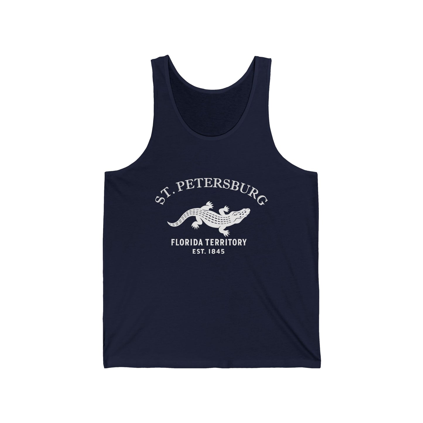 St Petersburg Florida Vintage Retro Unisex Cotton Jersey Tank Top - White Logo