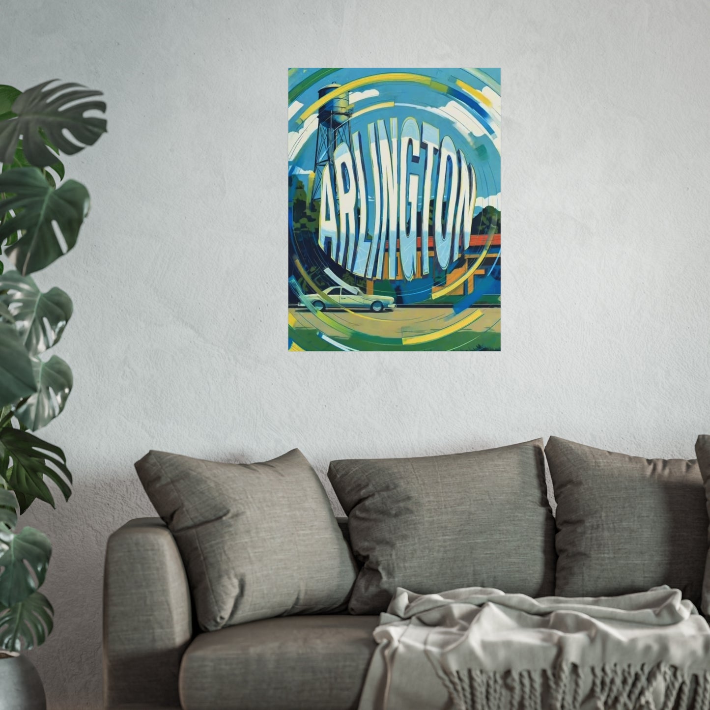 Arlington Texas Vintage Retro Giclée Print Art Series Poster