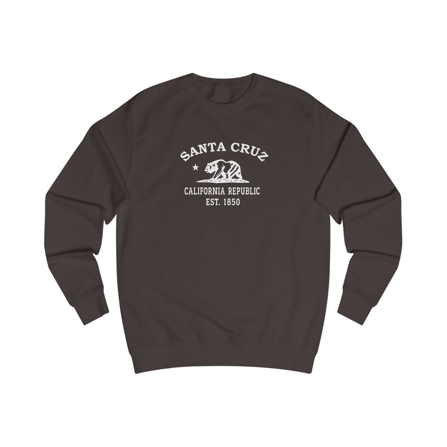 Santa Cruz California Vintage Retro Premium Crewneck Sweatshirt - White Logo - Bottle Green