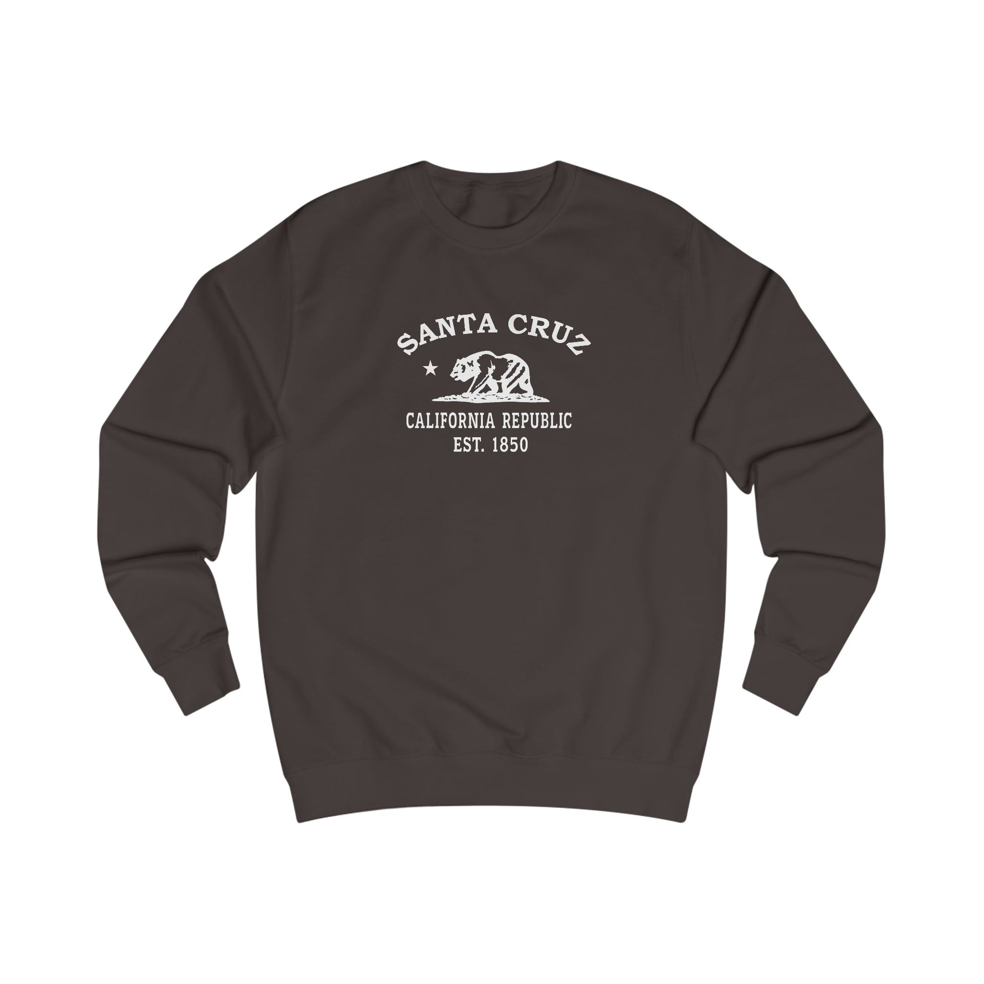 Santa Cruz California Vintage Retro Premium Crewneck Sweatshirt - White Logo - Bottle Green