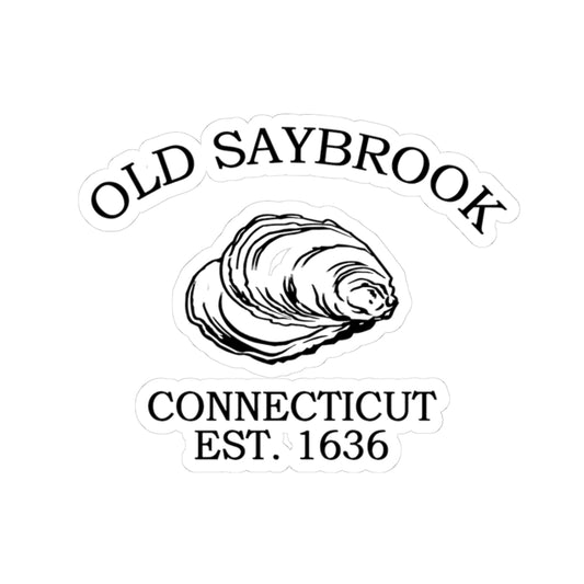 Old Saybrook Connecticut Vintage Retro Vinyl Sticker - Black Logo