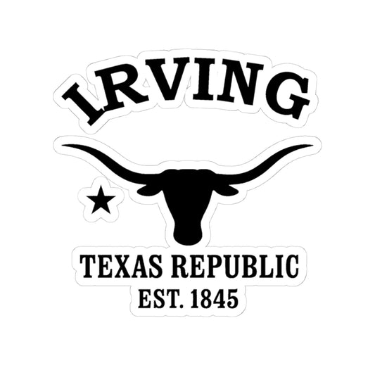Irving Texas Vintage Retro Vinyl Sticker - Black Logo