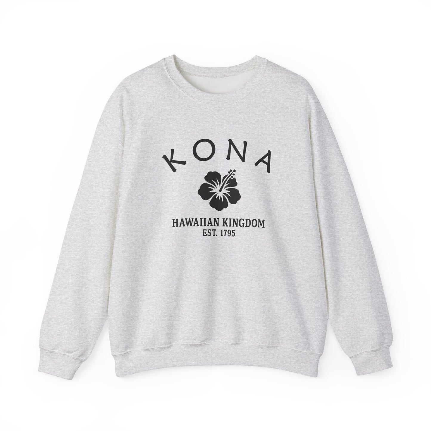 Kona Hawaii Vintage Retro Unisex Heavy Crewneck Sweatshirt - Black Logo