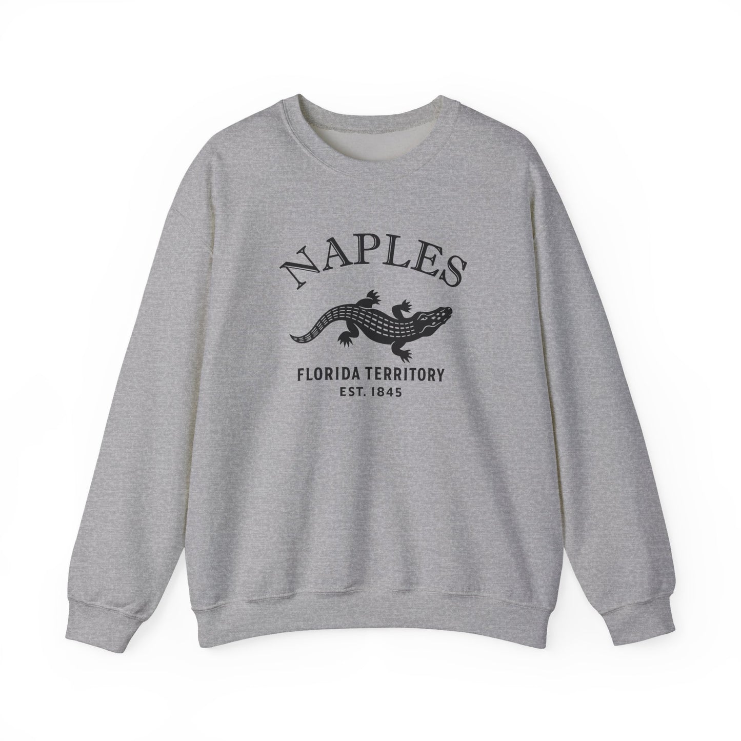Naples Florida Vintage Retro Unisex Heavy Crewneck Sweatshirt - Black Logo