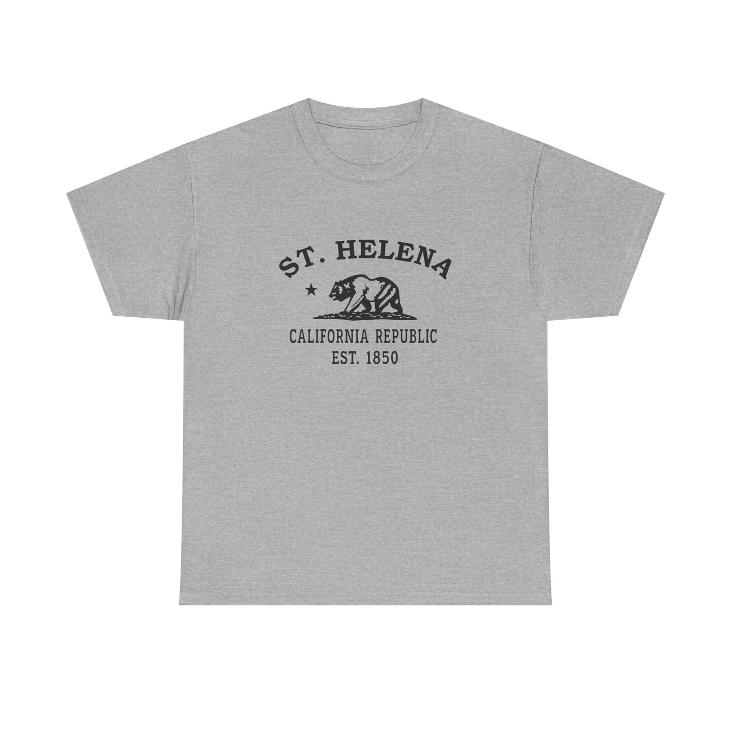 St Helena California Vintage Retro Unisex Heavy Cotton Tee - Black Logo