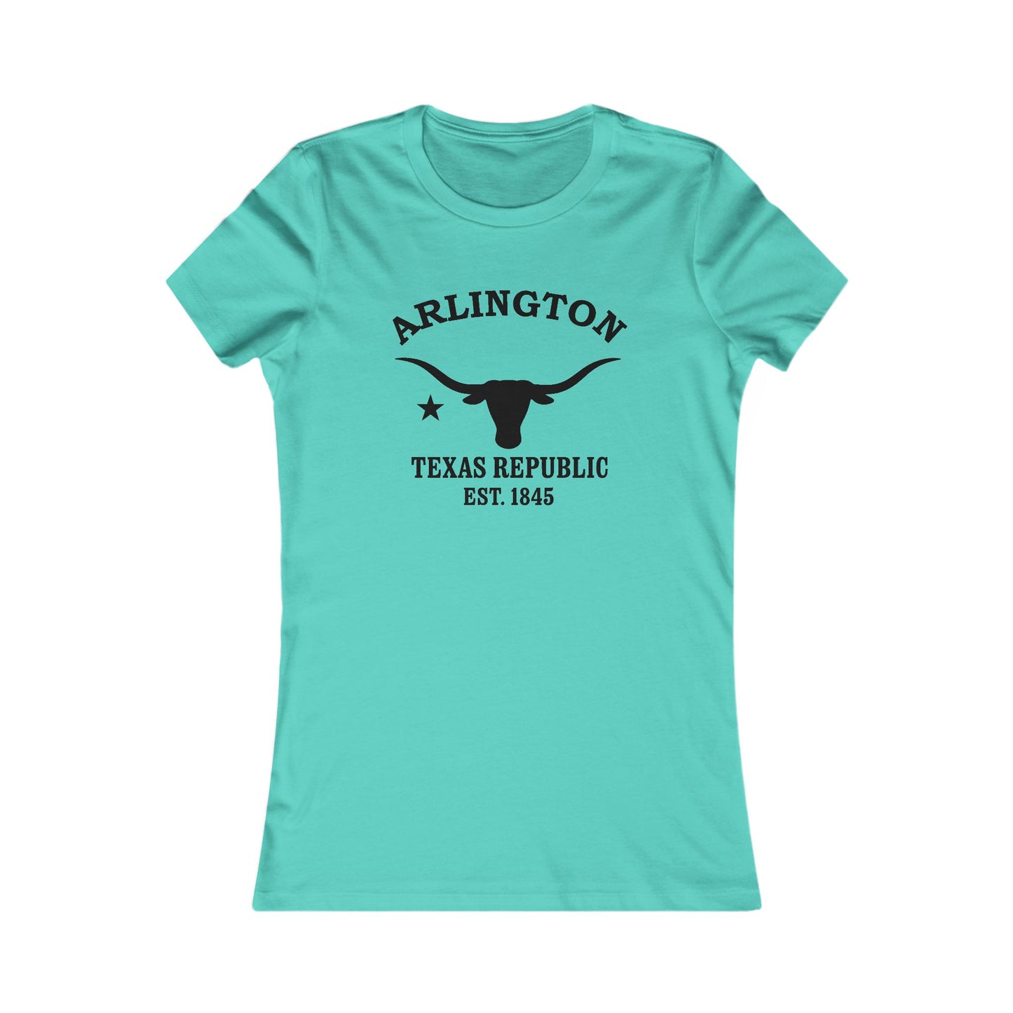 Arlington Texas Vintage Retro Womens Fitted Ringspun Cotton Tee - Black Logo