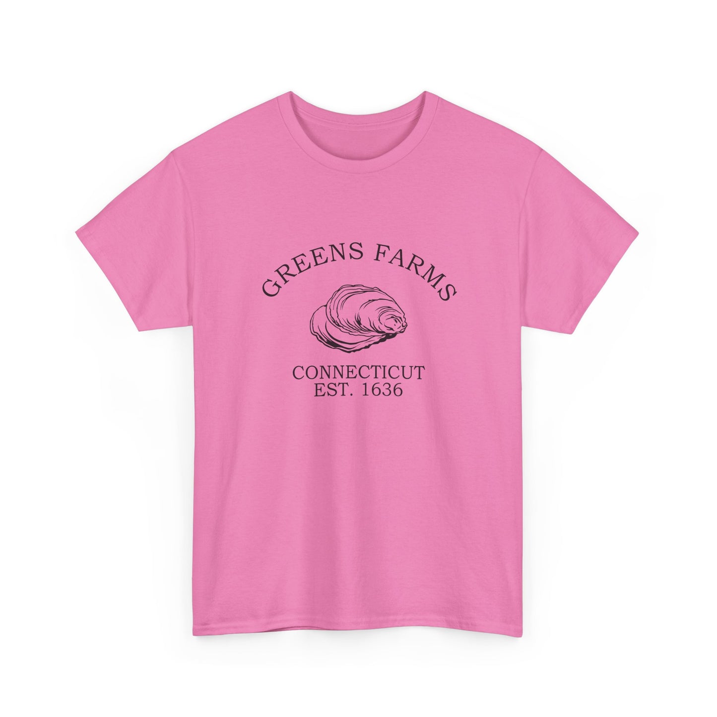 Greens Farms Connecticut Vintage Retro Unisex Heavy Cotton Tee - Black Logo