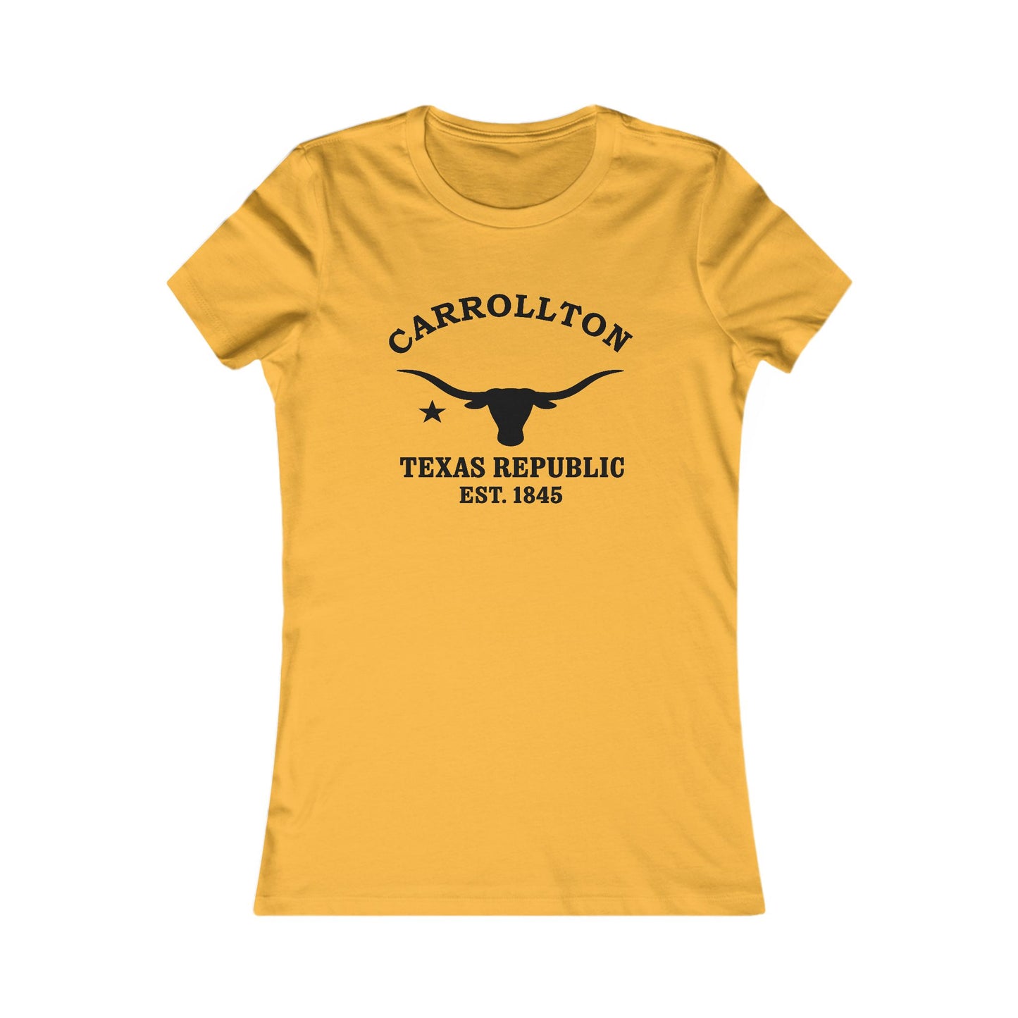 Carrollton Texas Vintage Retro Womens Fitted Ringspun Cotton Tee - Black Logo