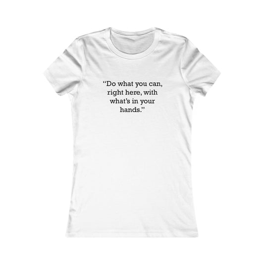Quote 33 Do-What-You Ringspun Cotton Fitted Vintage Retro Womens Tee - Black Logo
