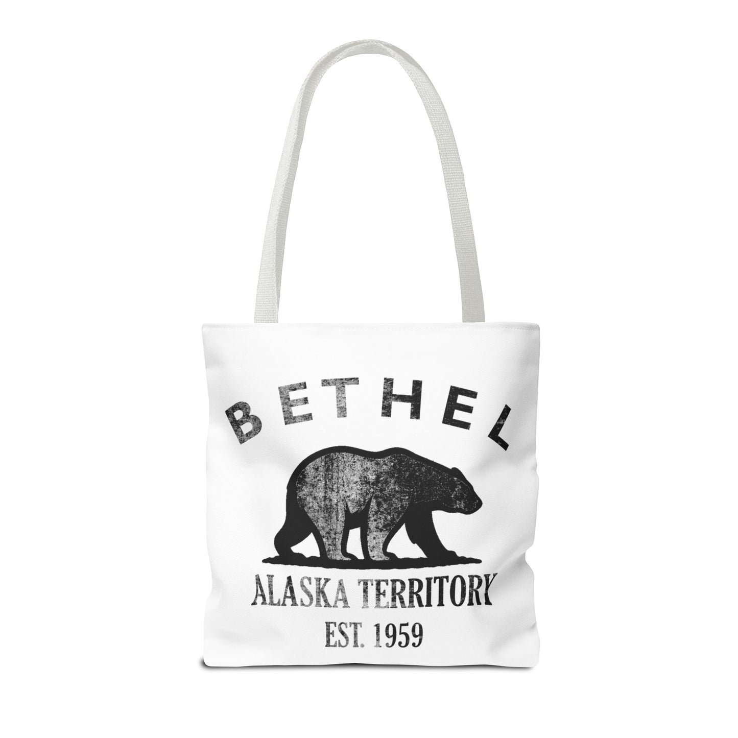 Bethel Alaska Vintage Retro Light Canvas Tote - Black Logo