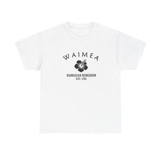 Waimea Hawaii Vintage Retro Unisex Heavy Cotton Tee - Black Logo
