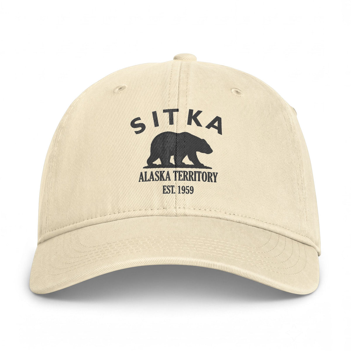Sitka Alaska Distressed Cotton Cap - Charcoal Print Logo