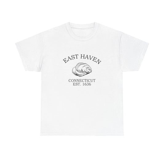 East Haven Connecticut Vintage Retro Unisex Heavy Cotton Tee - Black Logo