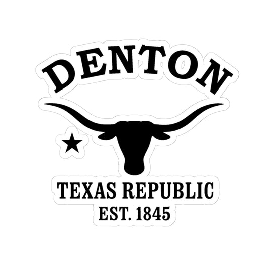 Denton Texas Vintage Retro Vinyl Sticker - Black Logo