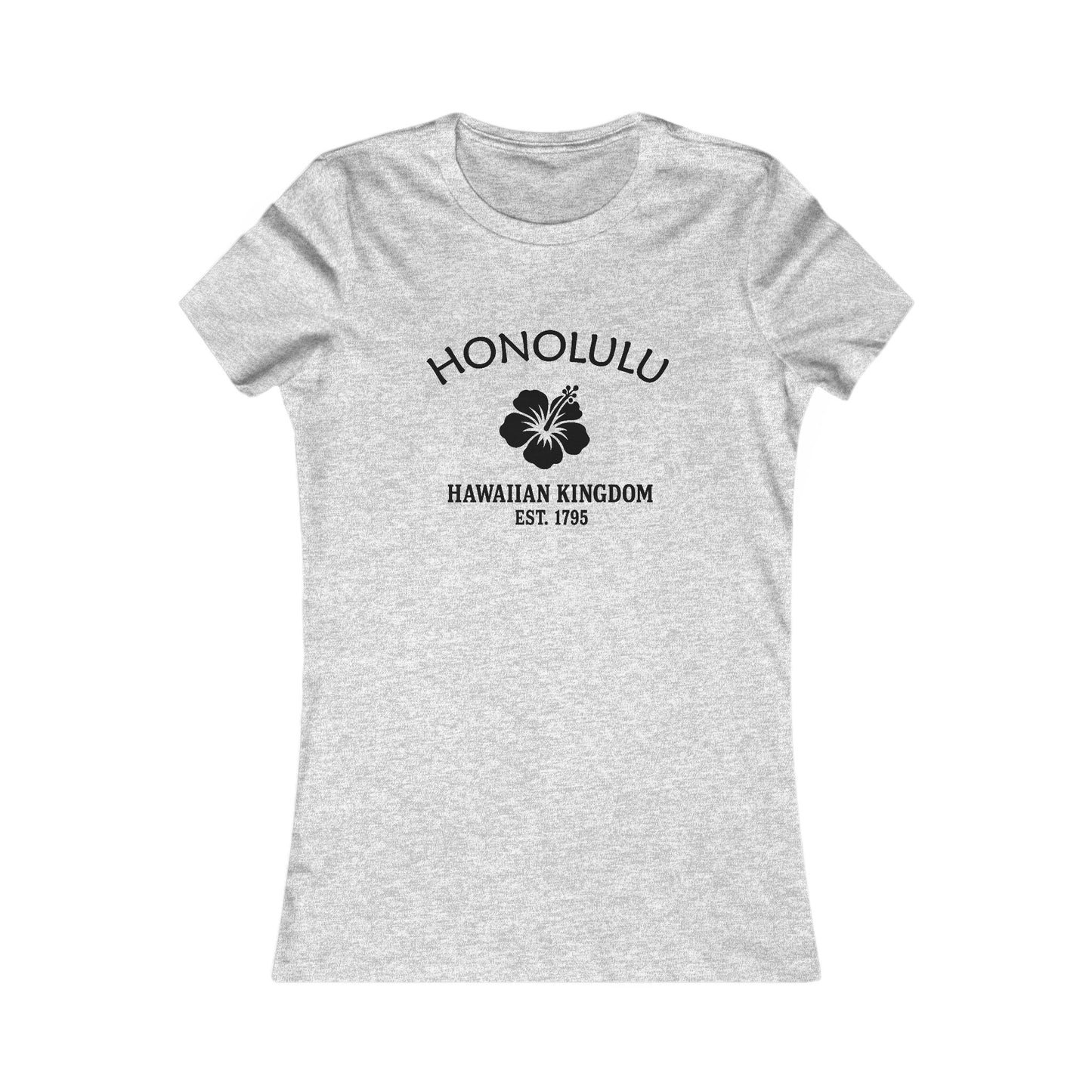 Honolulu Hawaii Vintage Retro Womens Fitted Ringspun Cotton Tee - Black Logo