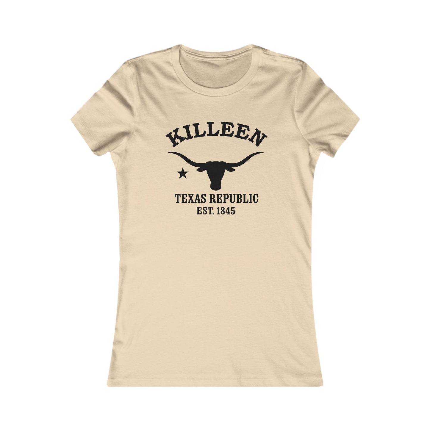 Killeen Texas Vintage Retro Womens Fitted Ringspun Cotton Tee - Black Logo