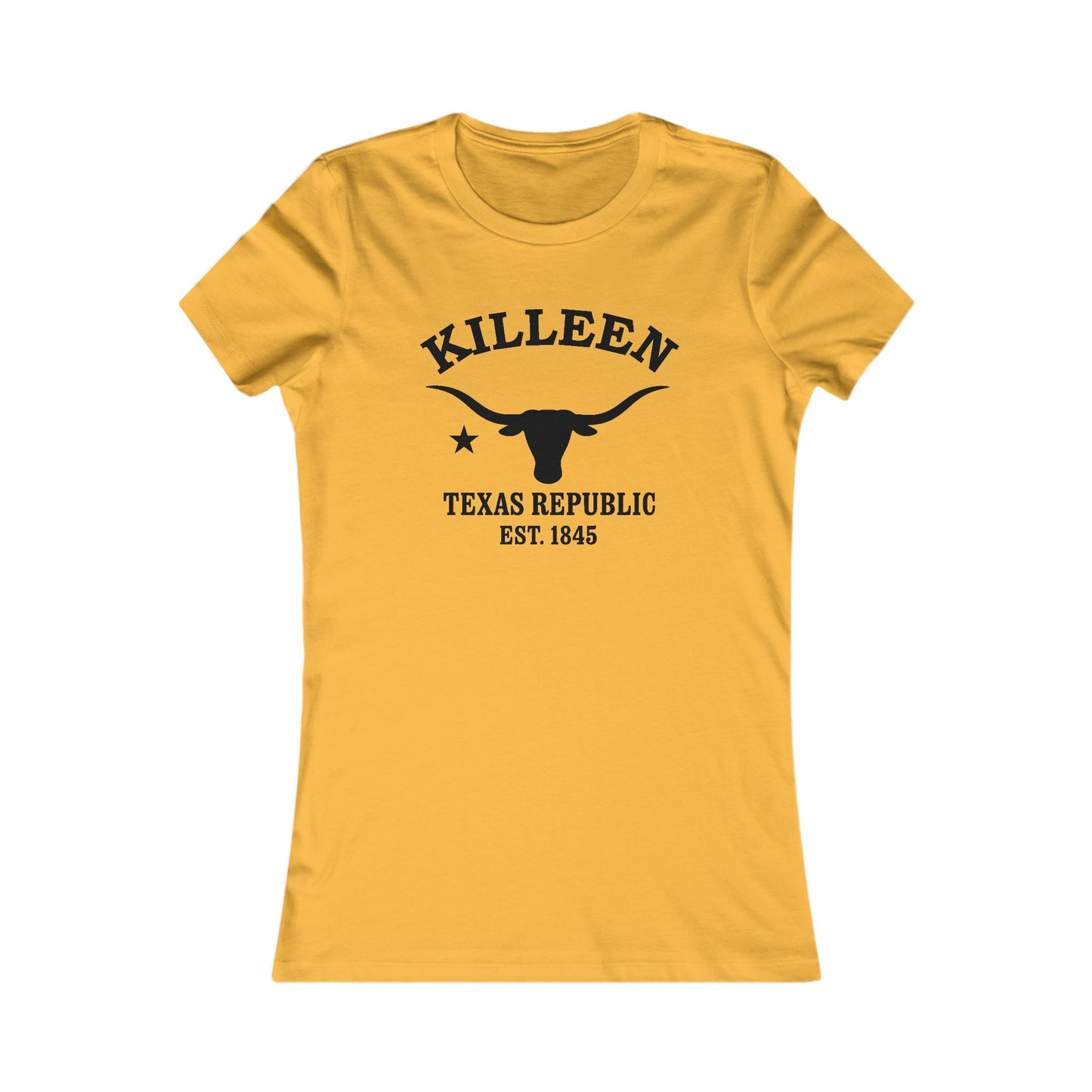 Killeen Texas Vintage Retro Womens Fitted Ringspun Cotton Tee - Black Logo