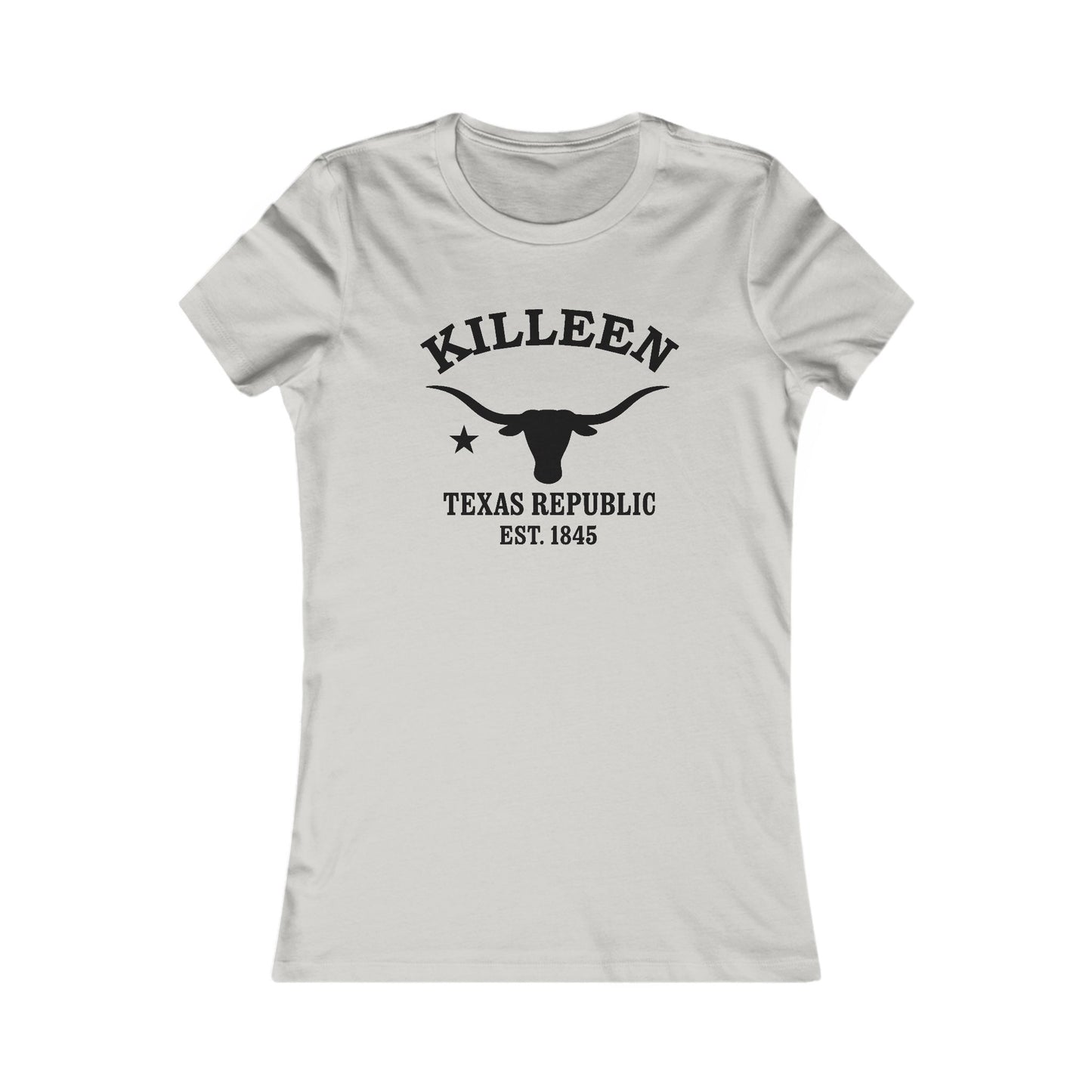 Killeen Texas Vintage Retro Womens Fitted Ringspun Cotton Tee - Black Logo
