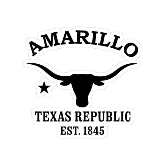 Amarillo Texas Vintage Retro Vinyl Sticker - Black Logo