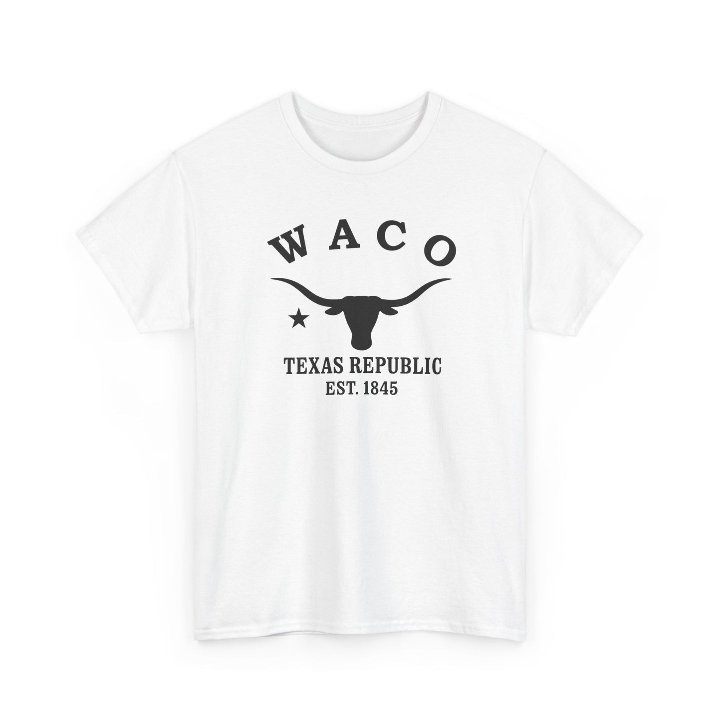 Waco Texas Vintage Retro Unisex Heavy Cotton Tee - Black Logo