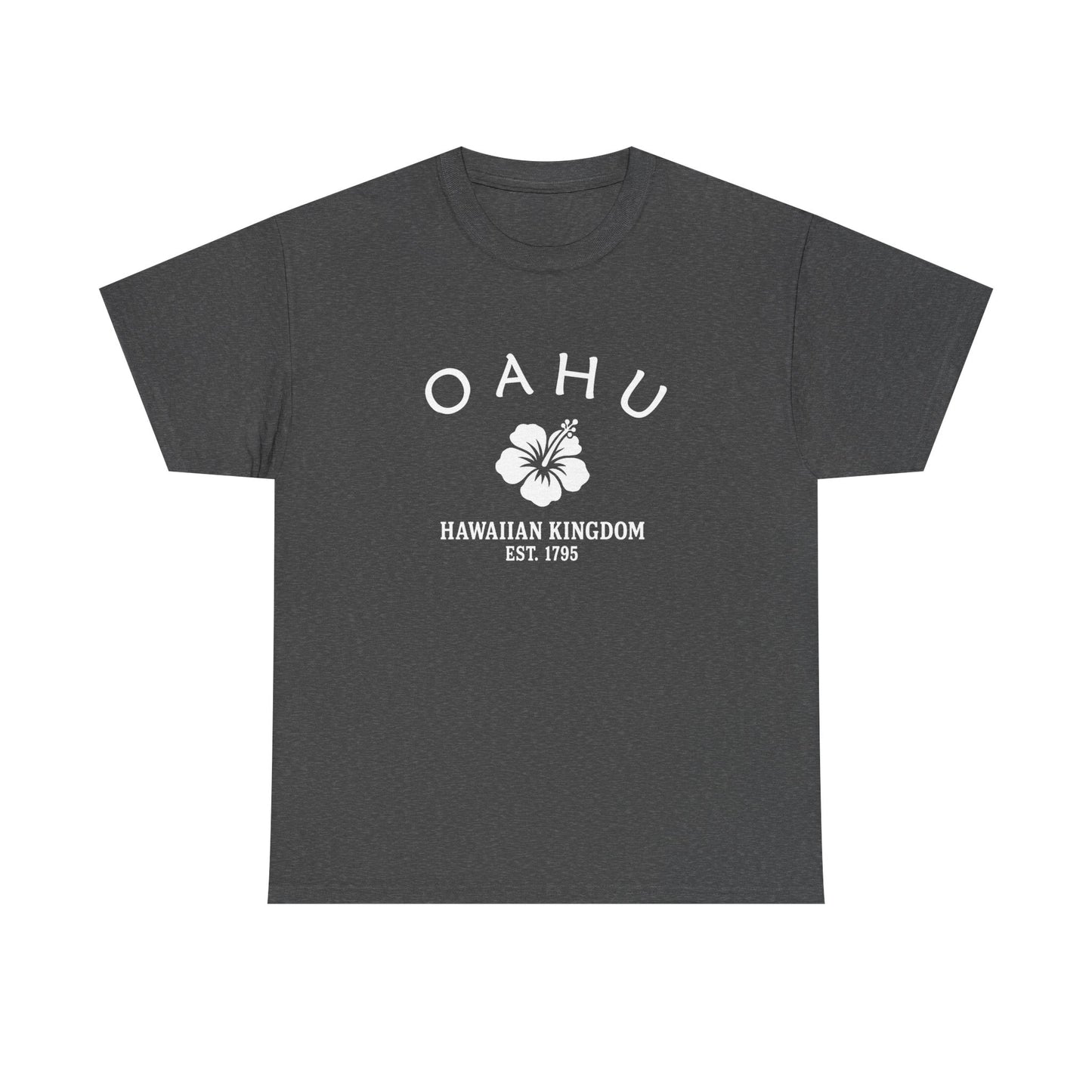 Oahu Hawaii Vintage Retro Unisex Heavy Cotton Tee - White Logo