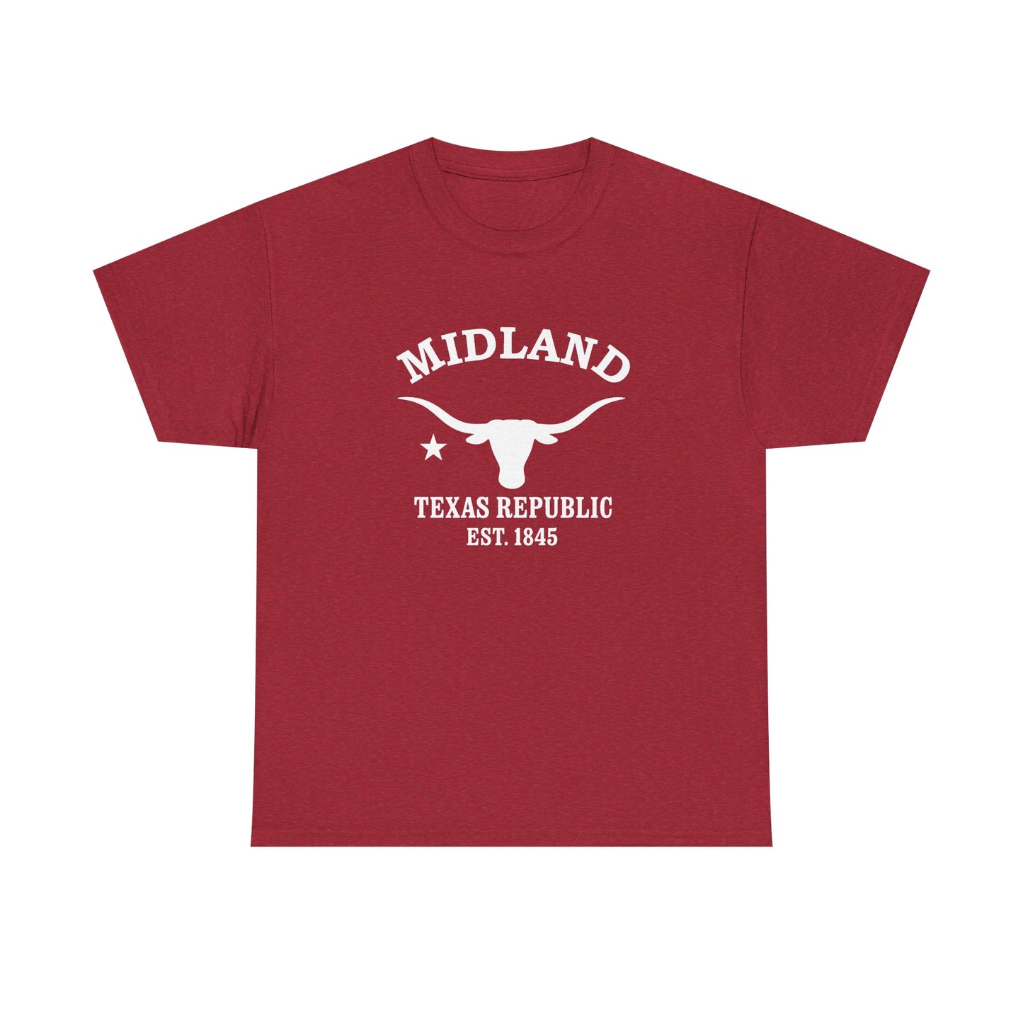 Midland Texas Vintage Retro Unisex Heavy Cotton Tee - White Logo